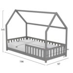 ΚΡΕΒΑΤΙ ΠΑΙΔΙΚΟ ΜΕ ΣΤΡΩΜΑ FB921304.02 ΞΥΛΟ ΠΕΥΚΟΥ ΣΕ ΓΚΡΙ--ΣΤΡΩΜΑ 90x190εκ - Image 3