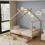 ΚΡΕΒΑΤΙ ΠΑΙΔΙΚΟ ΜΕ ΣΤΡΩΜΑ FB921305 ΞΥΛΟ ΠΕΥΚΟΥ ΣΕ ΦΥΣΙΚΟ--ΣΤΡΩΜΑ 90x190εκ - Image 2