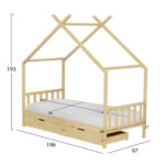 ΚΡΕΒΑΤΙ ΠΑΙΔΙΚΟ ΜΕ ΣΤΡΩΜΑ FB921305 ΞΥΛΟ ΠΕΥΚΟΥ ΣΕ ΦΥΣΙΚΟ--ΣΤΡΩΜΑ 90x190εκ - Image 3