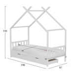 ΚΡΕΒΑΤΙ ΠΑΙΔΙΚΟ ΜΕ ΣΤΡΩΜΑ FB921305.01 ΞΥΛΟ ΠΕΥΚΟΥ ΣΕ ΛΕΥΚΟ--ΣΤΡΩΜΑ 90x190εκ - Image 3