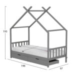 ΚΡΕΒΑΤΙ ΠΑΙΔΙΚΟ ΜΕ ΣΤΡΩΜΑ FB921305.02 ΞΥΛΟ ΠΕΥΚΟΥ ΣΕ ΓΚΡΙ--ΣΤΡΩΜΑ 90x190εκ - Image 3