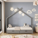 ΚΡΕΒΑΤΙ ΠΑΙΔΙΚΟ ΜΕ ΣΤΡΩΜΑ FB921305.02 ΞΥΛΟ ΠΕΥΚΟΥ ΣΕ ΓΚΡΙ--ΣΤΡΩΜΑ 90x190εκ - Image 5