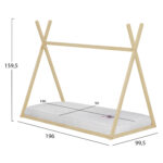 ΚΡΕΒΑΤΙ ΠΑΙΔΙΚΟ ΜΕ ΣΤΡΩΜΑ FB921306 ΞΥΛΟ ΠΕΥΚΟΥ ΣΕ ΦΥΣΙΚΟ--ΣΤΡΩΜΑ 90x190εκ - Image 3