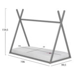 ΚΡΕΒΑΤΙ ΠΑΙΔΙΚΟ ΜΕ ΣΤΡΩΜΑ FB921306.02 ΞΥΛΟ ΠΕΥΚΟΥ ΣΕ ΓΚΡΙ--ΣΤΡΩΜΑ 90x190εκ - Image 3