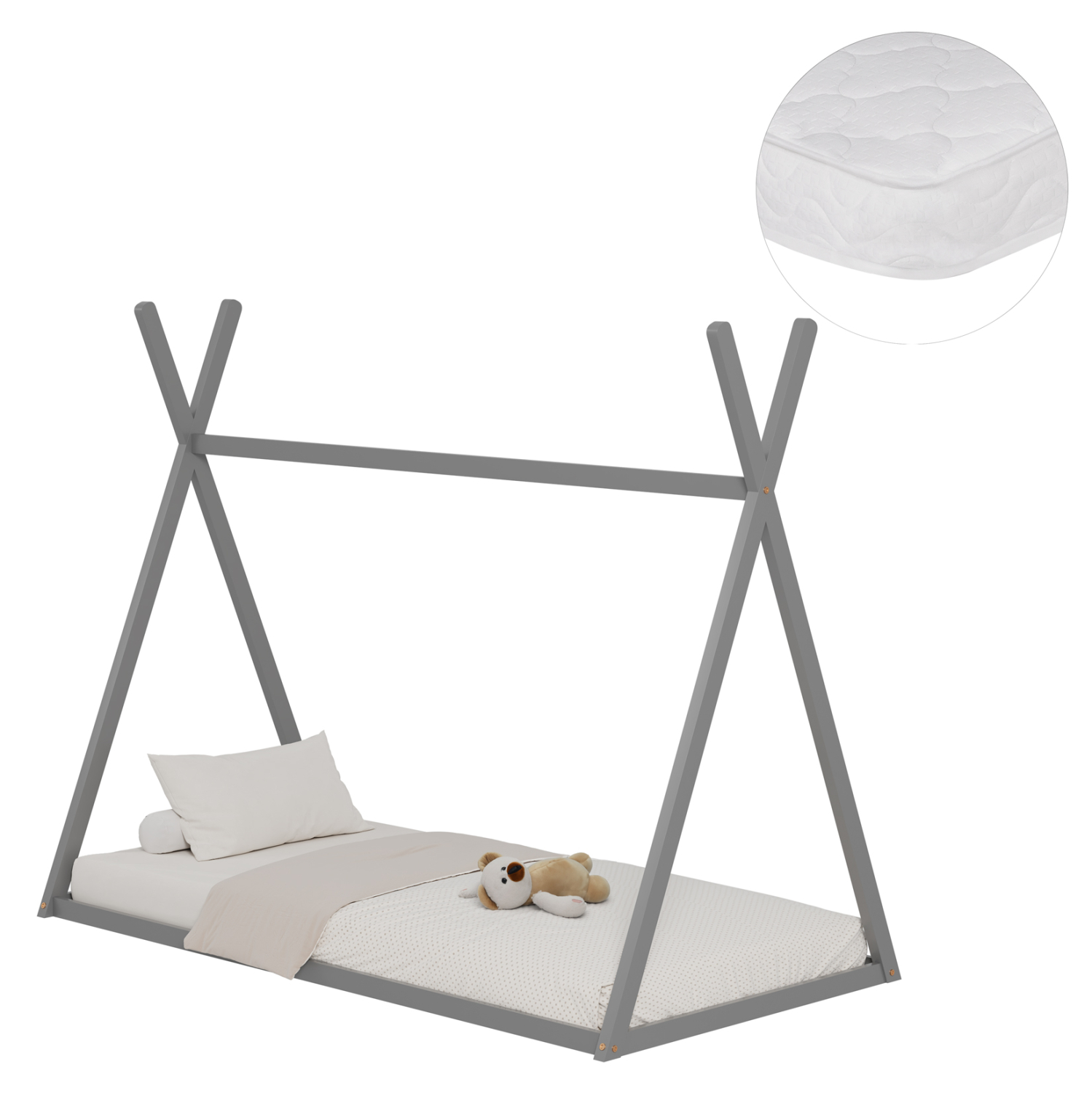 krebati-paidiko-me-stroma-fb92130602-xyl ΚΡΕΒΑΤΙ ΠΑΙΔΙΚΟ ΜΕ ΣΤΡΩΜΑ FB921306.02 ΞΥΛΟ ΠΕΥΚΟΥ ΣΕ ΓΚΡΙ--ΣΤΡΩΜΑ 90x190εκ - Image 1