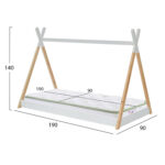 ΚΡΕΒΑΤΙ ΠΑΙΔΙΚΟ ΜΕ ΣΤΡΩΜΑ FB921308 ΞΥΛΟ ΠΕΥΚΟΥ ΦΥΣΙΚΟ-ΛΕΥΚΟ--ΣΤΡΩΜΑ 90x190εκ - Image 3