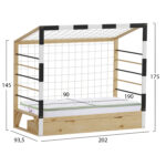 ΚΡΕΒΑΤΙ ΠΑΙΔΙΚΟ ΜΕ ΣΤΡΩΜΑ FB921309 ΠΕΥΚΟ ΦΥΣΙΚΟ-ΛΕΥΚΟ-ΜΑΥΡΟ--ΣΤΡΩΜΑ 90x190εκ - Image 3