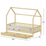 ΚΡΕΒΑΤΙ ΠΑΙΔΙΚΟ ΜΕ ΣΥΡΤΑΡΙΑ FB921324 ΞΥΛΟ ΠΕΥΚΟΥ ΦΥΣΙΚΟ--ΜΕ ΣΤΡΩΜΑ 90x190εκ - Image 3