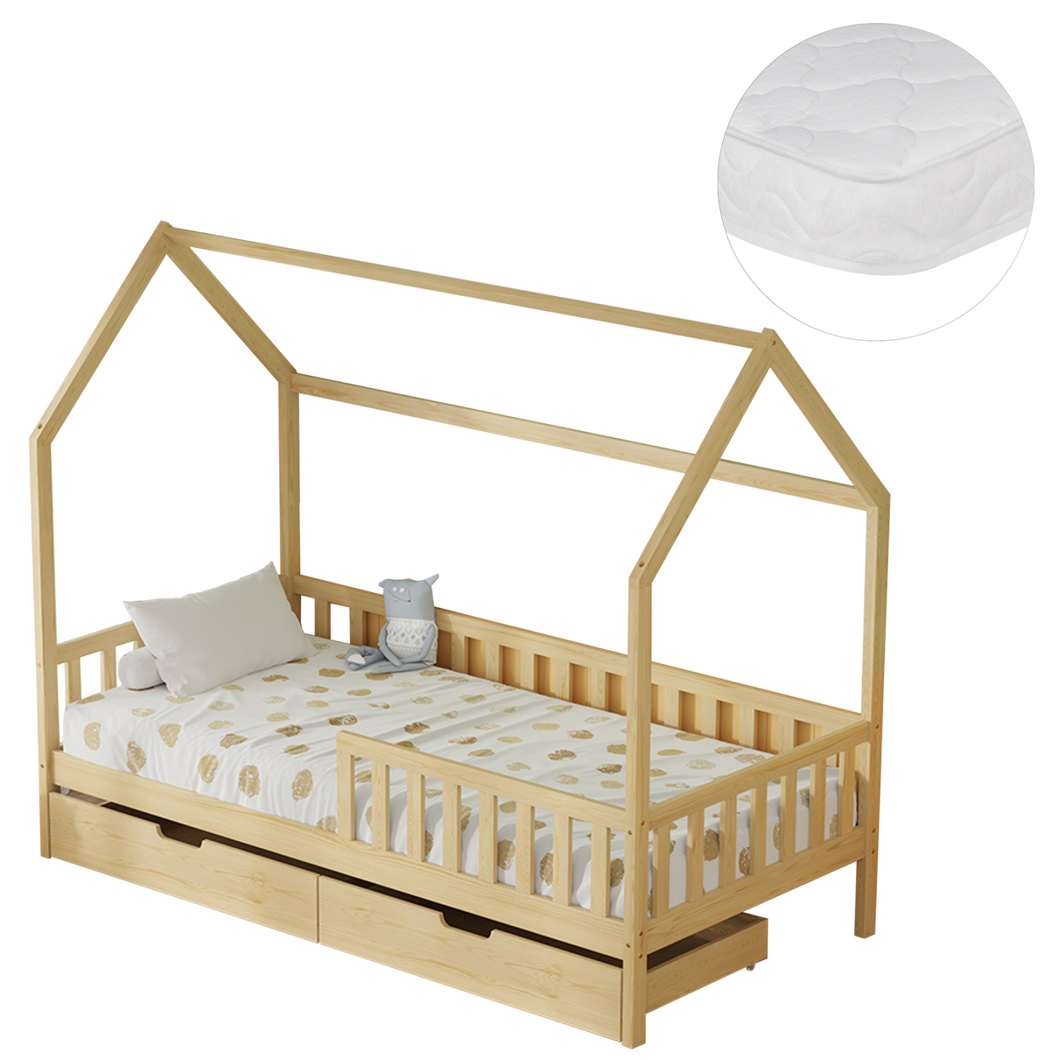 krebati-paidiko-me-syrtaria-fb921324-xyl ΚΡΕΒΑΤΙ ΠΑΙΔΙΚΟ ΜΕ ΣΥΡΤΑΡΙΑ FB921324 ΞΥΛΟ ΠΕΥΚΟΥ ΦΥΣΙΚΟ--ΜΕ ΣΤΡΩΜΑ 90x190εκ - Image 1