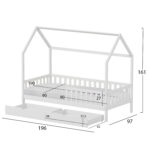 ΚΡΕΒΑΤΙ ΠΑΙΔΙΚΟ ΜΕ ΣΥΡΤΑΡΙΑ FB921324.01 ΞΥΛΟ ΠΕΥΚΟΥ ΛΕΥΚΟ--ΜΕ ΣΤΡΩΜΑ 90x190εκ - Image 3