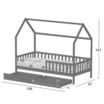 ΚΡΕΒΑΤΙ ΠΑΙΔΙΚΟ ΜΕ ΣΥΡΤΑΡΙΑ FB921324.02 ΞΥΛΟ ΠΕΥΚΟΥ ΓΚΡΙ--ΜΕ ΣΤΡΩΜΑ 90x190εκ - Image 3