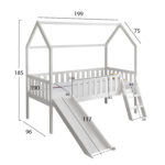 ΚΡΕΒΑΤΙ ΠΑΙΔΙΚΟ ΤΣΟΥΛΗΘΡΑ FB921310.01 ΠΕΥΚΟ ΣΕ ΛΕΥΚΟ--ΜΕ ΣΤΡΩΜΑ 90x190εκ - Image 3