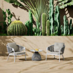 ΠΟΛΥΘΡΟΝΑ ΑΛΟΥΜΙΝΙΟΥ FB96471.02 ΜΕ ΣΧΟΙΝΙ & ΜΑΞΙΛΑΡΙΑ--ΛΕΥΚΟ 71,5x77x70,5Υεκ - Image 2