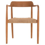 ΠΟΛΥΘΡΟΝΑ ΤΡΑΠΕΖΑΡΙΑΣ FB918350 ΞΥΛΟ TEAK & ΣΧΟΙΝΙ VIRO ΦΥΣΙΚΟ 55x50x71Υεκ. - Image 3