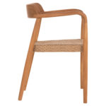 ΠΟΛΥΘΡΟΝΑ ΤΡΑΠΕΖΑΡΙΑΣ FB918350 ΞΥΛΟ TEAK & ΣΧΟΙΝΙ VIRO ΦΥΣΙΚΟ 55x50x71Υεκ. - Image 4