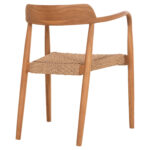 ΠΟΛΥΘΡΟΝΑ ΤΡΑΠΕΖΑΡΙΑΣ FB918350 ΞΥΛΟ TEAK & ΣΧΟΙΝΙ VIRO ΦΥΣΙΚΟ 55x50x71Υεκ. - Image 5