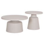 ΣΕΤ 2 ΤΡΑΠΕΖΙΑ ΣΑΛΟΝΙΟY FB918304.01 ΜΕΤΑΛΛΟ ΣΕ ΛΕΥΚΟ Φ49εκ & Φ69εκ - Image 4