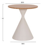 ΣΕΤ 2 ΤΡΑΠΕΖΙΑ ΣΑΛΟΝΙΟΥ FB918308.01 ΜΕΤΑΛΛΟ ΛΕΥΚΟ--MDF ΣΕ ΦΥΣΙΚΟ Φ50εκ & Φ70εκ - Image 3