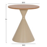 ΣΕΤ 2 ΤΡΑΠΕΖΙΑ ΣΑΛΟΝΙΟΥ FB918308.04 ΜΕΤΑΛΛΟ ΣΑΜΠΑΝΙ--MDF ΣΕ ΦΥΣΙΚΟ Φ50εκ & Φ70εκ - Image 3