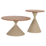 ΣΕΤ 2 ΤΡΑΠΕΖΙΑ ΣΑΛΟΝΙΟΥ FB918308.04 ΜΕΤΑΛΛΟ ΣΑΜΠΑΝΙ--MDF ΣΕ ΦΥΣΙΚΟ Φ50εκ & Φ70εκ - Image 4