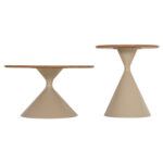 ΣΕΤ 2 ΤΡΑΠΕΖΙΑ ΣΑΛΟΝΙΟΥ FB918308.04 ΜΕΤΑΛΛΟ ΣΑΜΠΑΝΙ--MDF ΣΕ ΦΥΣΙΚΟ Φ50εκ & Φ70εκ - Image 5