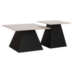 ΣΕΤ 2 ΤΡΑΠΕΖΙΑ ΣΑΛΟΝΙΟΥ FB918311.02 SINTERED STONE ΤΕΤΡΑΓΩΝΟ--ΒΑΣΕΙΣ ΜΑΥΡΕΣ - Image 5