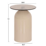 ΣΕΤ 2 ΤΡΑΠΕΖΙΑ ΣΑΛΟΝΙΟΥ FB918313.04 ΜΠΕΖ ΜΕΤΑΛ.ΒΑΣΕΙΣ--ΓΥΑΛΙ Φ50εκ & Φ80εκ - Image 3