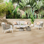 ΣΕΤ ΣΑΛΟΝΙ 5ΤΜΧ FB96473.02 ΚΡΕΜ ΑΛΟΥΜΙΝΙΟ--ΜΠΕΖ ΣΧΟΙΝΙ & OLEFIN ΥΦΑΣΜΑ - Image 2