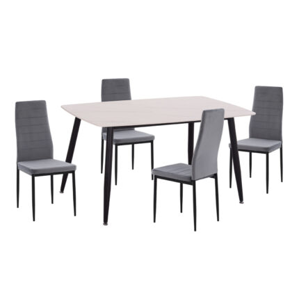 ΣΕΤ ΤΡΑΠΕΖΑΡΙΑΣ 5ΤΜΧ FB921071.03 ΚΕΡΑΜΙΚΟ TOP ΛΕΥΚΟ ΜΑΡΜΑΡΟ--ΒΕΛΟΥΔΟ ΓΚΡΙ