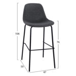 ΣΚΑΜΠΟ FB98579.10 ΜΕ ΜΕΤΑΛΛΙΚΟ ΣΚΕΛΕΤΟ ΚΑΙ ΥΦΑΣΜΑ ΣΕ ΓΚΡΙ ΧΡΩΜΑ 47Χ50Χ106Υεκ. - Image 2