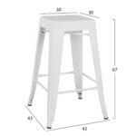 ΣΚΑΜΠΟ ΜΕΣΑΙΟΥ ΥΨΟΥΣ ΜΕΤΑΛΛΙΚΟ FB98573.21 ΣΕ ΛΕΥΚΟ ΜΑΤ 43x43x67Yεκ. - Image 2