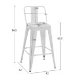 ΣΚΑΜΠΟ ΜΕΣΑΙΟΥ ΥΨΟΥΣ ΜΕΤΑΛΛΙΚΟ ΜΕ ΠΛΑΤΗ ΣΕ ΛΕΥΚΟ ΜΑΤ FB98574.31 42x42x89,5Υ εκ. - Image 2