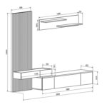 ΣΥΝΘΕΣΗ ΤΗΛΕΟΡΑΣΗΣ FB918076.02 ΜΕΛΑΜΙΝΗ ΣΕ ΣΟΝΑΜΑ-ΣΚΟΥΡΟ ΓΚΡΙ 249.5x42.2x199.5Υεκ - Image 2