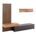 ΣΥΝΘΕΣΗ ΤΗΛΕΟΡΑΣΗΣ FB918076.02 ΜΕΛΑΜΙΝΗ ΣΕ ΣΟΝΑΜΑ-ΣΚΟΥΡΟ ΓΚΡΙ 249.5x42.2x199.5Υεκ - Image 3