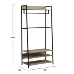 ΕΠΙΠΛΟ ΕΙΣΟΔΟΥ/ΑΝΟΙΧΤΗ ΝΤΟΥΛΑΠΑ FB918084 ΜΕΤΑΛΛΟ ΜΑΥΡΟ-ΜΕΛΑΜΙΝΗ SONAMA 84x40x169Υεκ. - Image 2