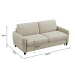 ΚΑΝΑΠΕΣ-ΚΡΕΒΑΤΙ ΜΕ ΑΝΑΔΙΠΛ.ΣΤΡΩΜΑ FB93311.02 ΜΠΕΖ ΥΦΑΣΜΑ 185x97x87Υεκ - Image 2