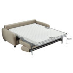 ΚΑΝΑΠΕΣ-ΚΡΕΒΑΤΙ ΜΕ ΑΝΑΔΙΠΛ.ΣΤΡΩΜΑ FB93311.02 ΜΠΕΖ ΥΦΑΣΜΑ 185x97x87Υεκ - Image 3