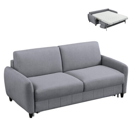 ΚΑΝΑΠΕΣ-ΚΡΕΒΑΤΙ ΜΕ ΑΝΑΔΙΠΛ.ΣΤΡΩΜΑ FB93311.01 ΓΚΡΙ ΥΦΑΣΜΑ 185x97x87Υεκ