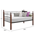 ΚΑΝΑΠΕΣ ΚΡΕΒΑΤΙ ΣΤΡΩΜΑ 90Χ190 εκ ΜΕΤΑΛΛΟ ΚΑΙ ΞΥΛΟ FB9367 - Image 3