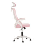 ΚΑΡΕΚΛΑ ΓΡΑΦΕΙΟΥ FB91205.04 ΡΟΖ MESH-ΛΕΥΚΟΣ ΣΚΕΛΕΤΟΣ NYLON 60,5x47x85,5Υεκ. - Image 4