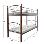 ΚΟΥΚΕΤΑ ΜΕ ΣΤΡΩΜΑΤΑ FB921334 ΜΕΤΑΛΛΟ & ΞΥΛΟ RUBBERWOOD--ΓΙΑ ΣΤΡΩΜΑΤΑ 90x190εκ. - Image 3