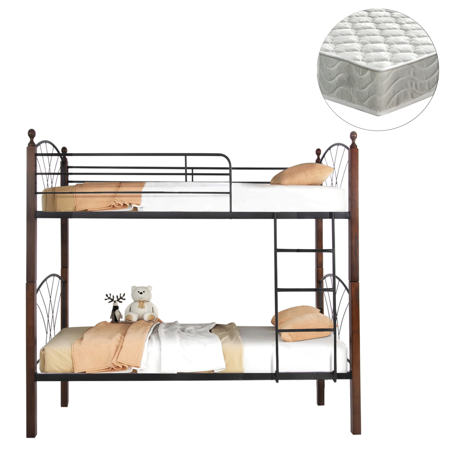 koyketa-me-stromata-fb921334-metallo-xyl ΚΟΥΚΕΤΑ ΜΕ ΣΤΡΩΜΑΤΑ FB921334 ΜΕΤΑΛΛΟ & ΞΥΛΟ RUBBERWOOD--ΓΙΑ ΣΤΡΩΜΑΤΑ 90x190εκ. - Image 1