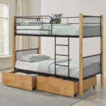 ΚΟΥΚΕΤΑ ΜΕ ΣΥΡΤΑΡΙΑ & ΣΤΡΩΜΑΤΑ FB921336.02 ΞΥΛΟ ΧΡΩΜΑ ΟΞΙΑ-ΜΕΤΑΛΛΟ--90X190εκ - Image 2