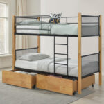 ΚΡΕΒΑΤΙ ΚΟΥΚΕΤΑ ΜΕ ΣΥΡΤΑΡΙΑ FB921119.02 ΞΥΛΟ ΧΡΩΜΑ ΟΞΙΑ-ΜΕΤΑΛΛΟ--ΓΙΑ 90x190εκ - Image 2