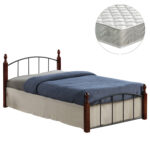 ΚΡΕΒΑΤΙ ΜΟΝΟ & ΣΤΡΩΜΑ FB921330 ΜΕΤΑΛΛΟ & ΞΥΛΟ ΣΕ ΚΑΡΥΔΙ--ΣΤΡΩΜΑ 90x190εκ