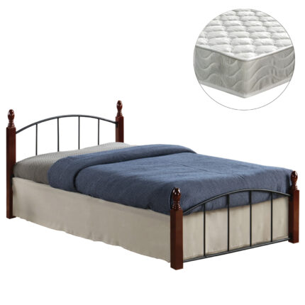 ΚΡΕΒΑΤΙ ΜΟΝΟ & ΣΤΡΩΜΑ FB921330 ΜΕΤΑΛΛΟ & ΞΥΛΟ ΣΕ ΚΑΡΥΔΙ--ΣΤΡΩΜΑ 90x190εκ