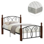 ΚΡΕΒΑΤΙ ΜΟΝΟ & ΣΤΡΩΜΑ FB921331 ΜΕΤΑΛΛΟ & ΞΥΛΟ ΣΕ ΚΑΡΥΔΙ--ΣΤΡΩΜΑ 90x190εκ