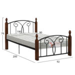 ΚΡΕΒΑΤΙ ΜΟΝΟ & ΣΤΡΩΜΑ FB921331 ΜΕΤΑΛΛΟ & ΞΥΛΟ ΣΕ ΚΑΡΥΔΙ--ΣΤΡΩΜΑ 90x190εκ - Image 3