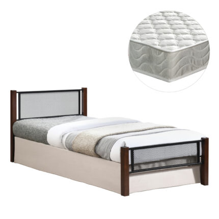 ΚΡΕΒΑΤΙ ΜΟΝΟ & ΣΤΡΩΜA FB921335 ΜΕΤΑΛΛΟ & ΞΥΛΟ ΣΕ DIRTY OAK--ΣΤΡΩΜΑ 90x190εκ