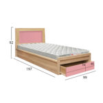 ΚΡΕΒΑΤΙ ΠΑΙΔΙΚΟ ΜΕ ΣΥΡΤΑΡΙ FB921326.01 ΜΕΛΑΜΙΝΗ SONAMA/ΡΟΖ--ΜΕ ΣΤΡΩΜΑ 90x190εκ - Image 2